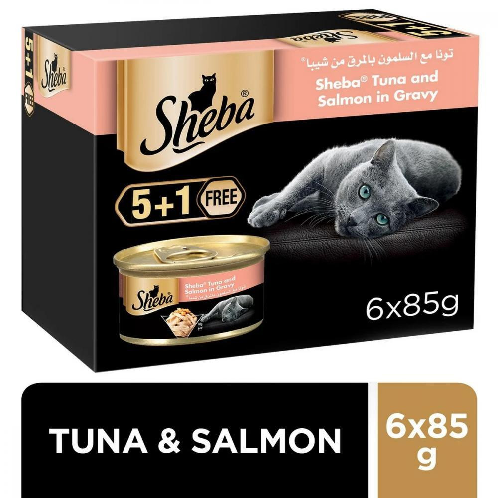 Sheba / Tuna and salmon in gravy, 5+1-pack, 3 oz (85 g) x 6 - 1