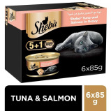 Sheba / Tuna and salmon in gravy, 5+1-pack, 3 oz (85 g) x 6 - 1 miniature