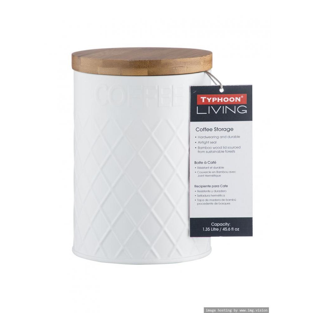 Typhoon Embossed Coffee Storage White - 2
