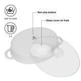 Fissman Oval Baking Dish with Glass Lid 31cm/2.1LTR, Porcelain - 2 miniature
