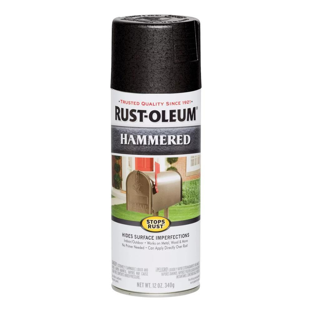 Rust-Oleum Hammered Metal Finish Spray Black 12 Oz. - 1