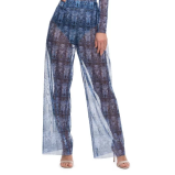 Пляжные брюки Змеиный Синий - 1 miniature