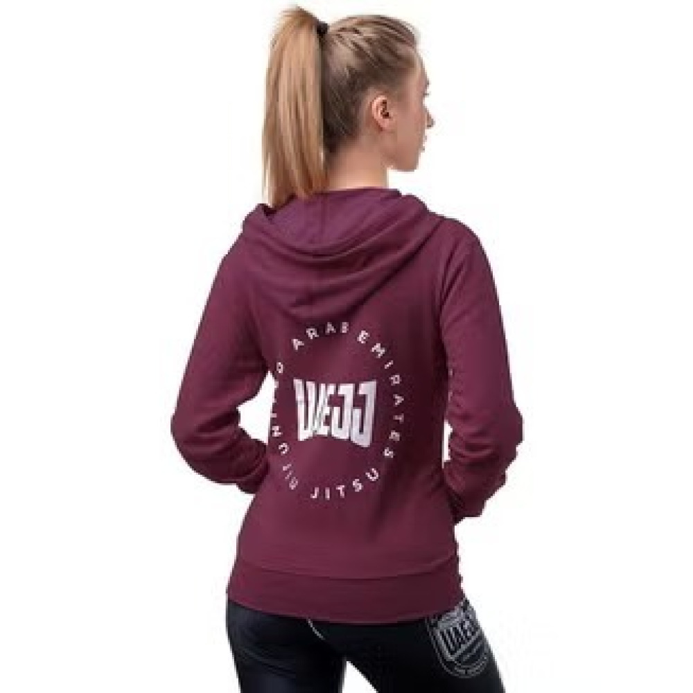 ЖЕНСКАЯ Куртка С Капюшоном На Молнии для ДЖИУ-ДЖИТСУ Оаэ, ЧЕРНАЯ ягода, РАЗМЕР XS - 4