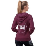 ЖЕНСКАЯ Куртка С Капюшоном На Молнии для ДЖИУ-ДЖИТСУ Оаэ, ЧЕРНАЯ ягода, РАЗМЕР XS - 4 miniature