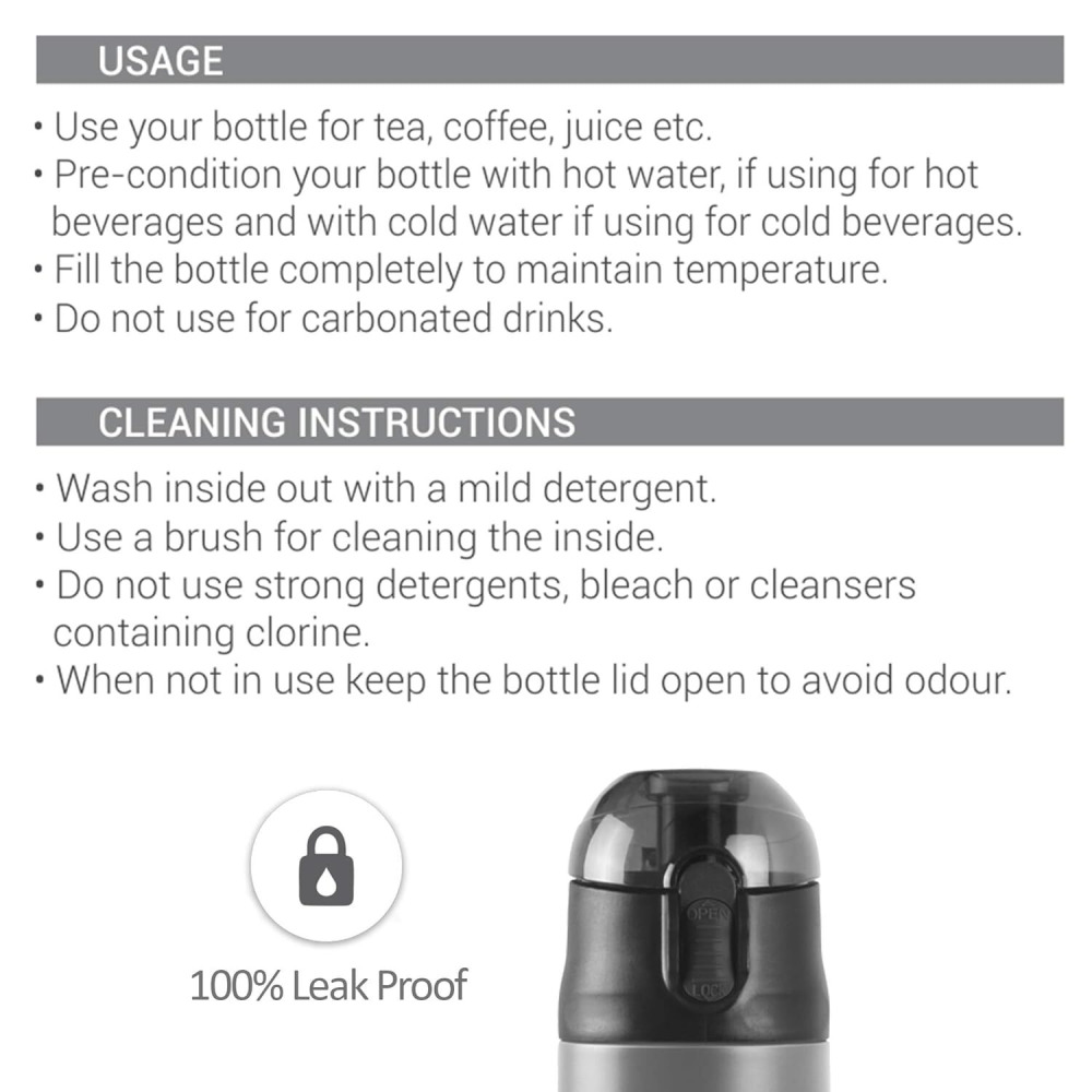 Milton New Crown 900 Thermosteel Hot or Cold Water Bottle, 750 ml, Green - 5