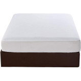 Princess / Mattress protector, 100% cotton terry, 120 gsm waterproof, Single, White, 90 x 190 cm - 2 miniature