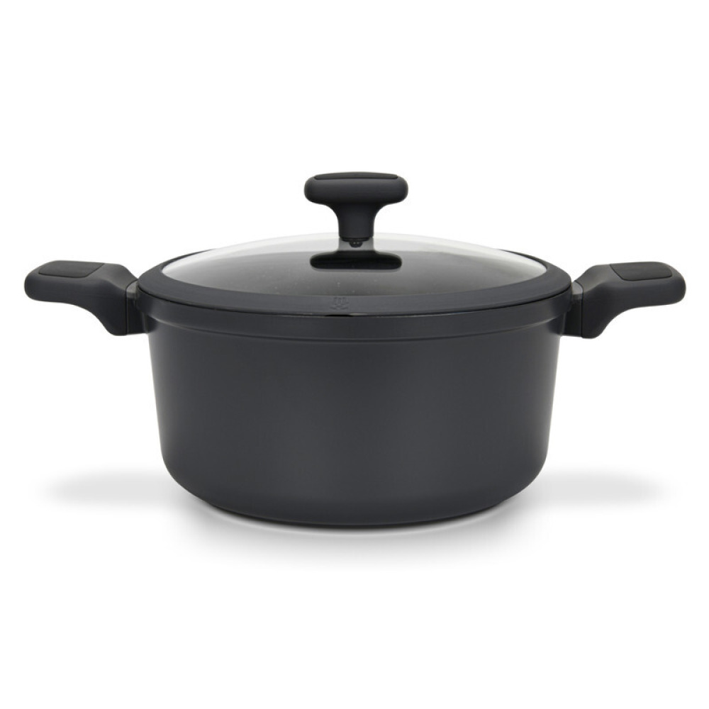 Fissman Stockpot Titanium Pro 20cm/2.7LTR with Glass Lid with Cast Aluminum and Non- Stick Coating - 7