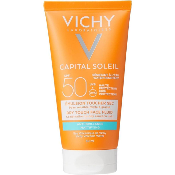 Vichy, Sunscreen, Capital soleil, SPF 50, Dry touch face fluid, Mattifying, Combination to oily sensitive skin, 1.7 fl.oz (50 ml)