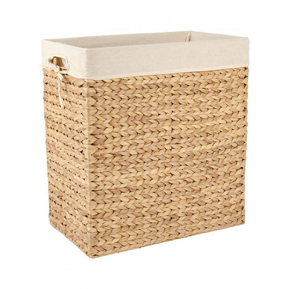 Homesmiths Rectangular Water Hyacinth Laundry Hamper 54.5 x 33 x 61 cm - 2