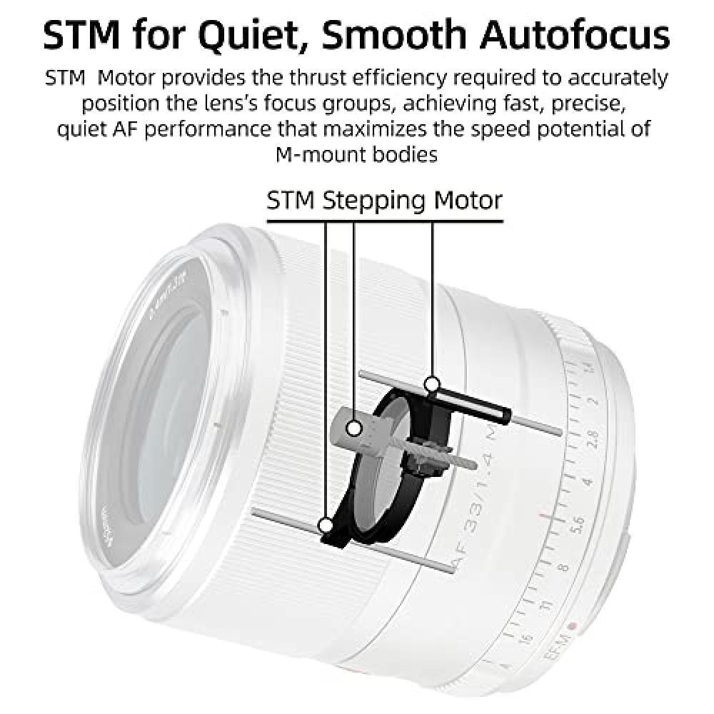 VILTROX 33mm F1.4 M STM Auto Focus APS-C Prime Lens for Canon EF-M Mount Mirrorless Camera EOS M3 M5 M6 M6II M10 M100 M200,Silver - 6