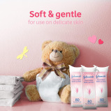 Johnson’s Pure Cotton Makeup Pads, Pack of 3x80 Rounded - 3 miniature