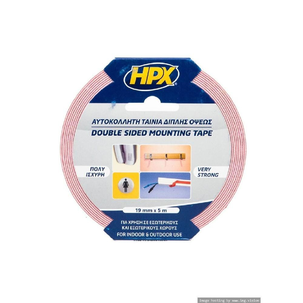 HPX Double Sided Mirror Mounting Tape White 19mm X 5m - 1