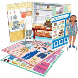 eeBoo A Day in Paris Paper Doll Sets for Education and fun to play for kids.  - 2 miniature