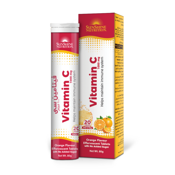 صن شاين فيتامين سي 1000 مجم برتقال Flv Efferv 20 قرص