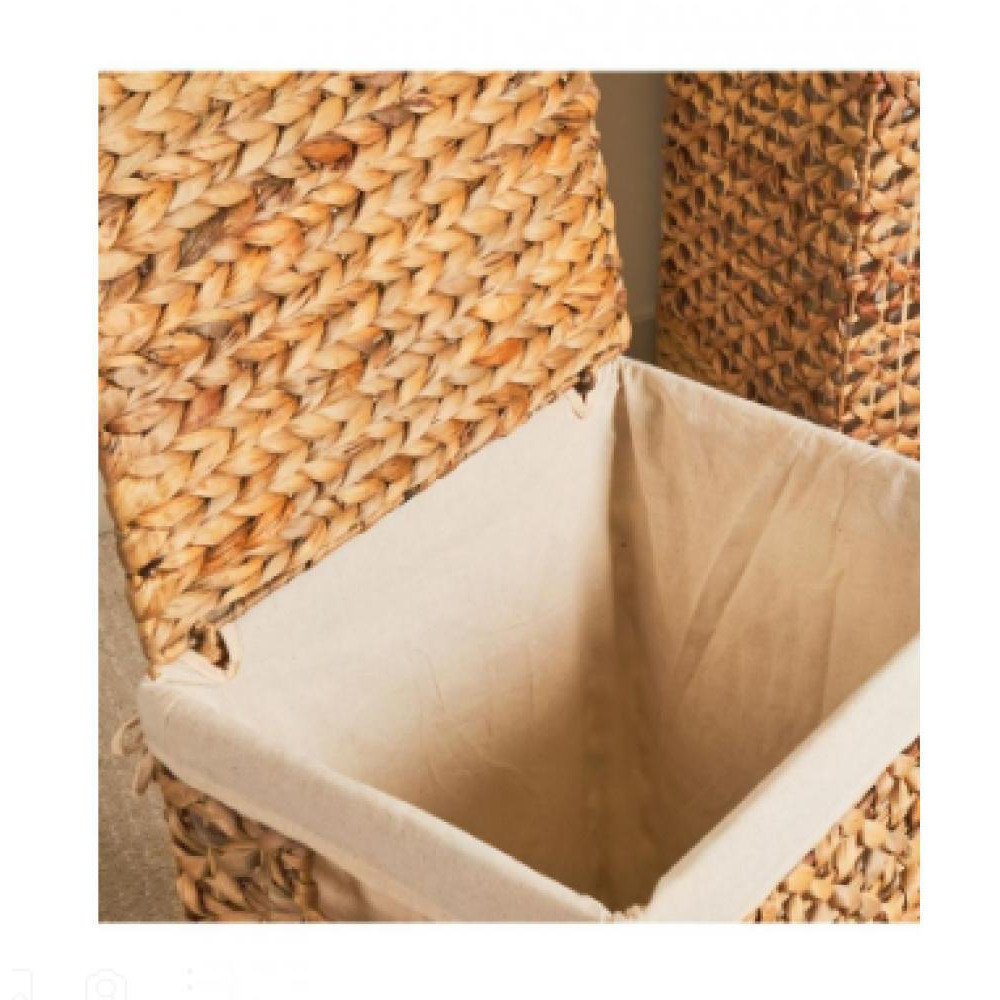 Homesmiths Natural Water Hyacinth Laundry Hamper With Liner Large - 6