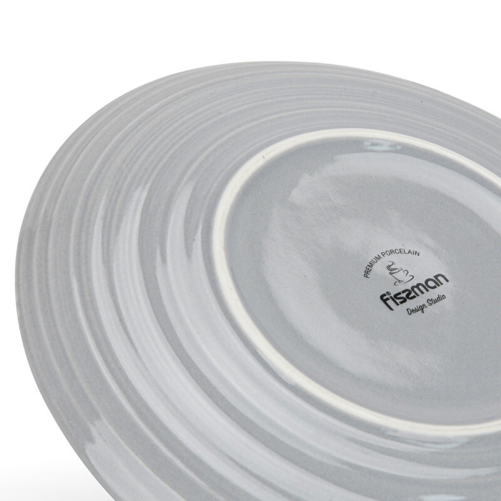 Fissman 2-Piece Plates Firmina Gray 21cm New Bone China - 5