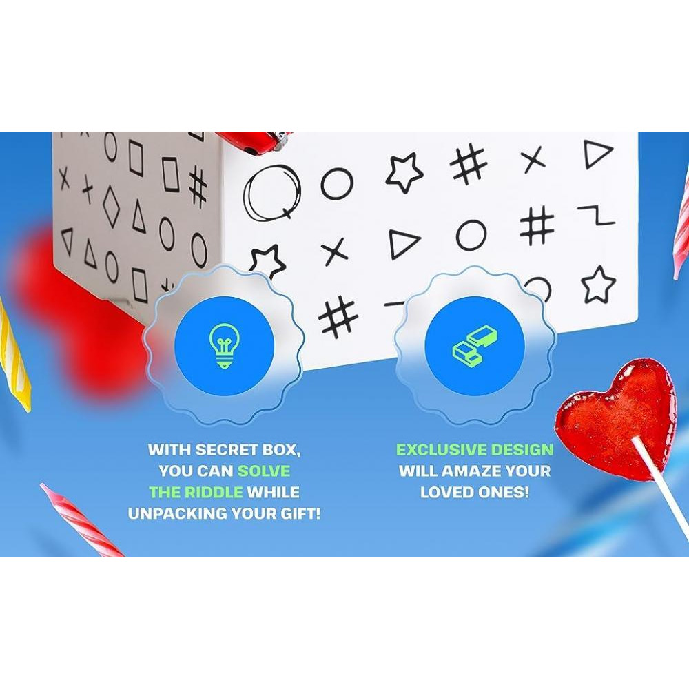 ESC WELT Mystery Birthday Gift Box for Present - Holiday Diwali Ramadan Decorative Small Paper Favor Box - Surprise Party Box for Sweets, Treats, Cand - 8