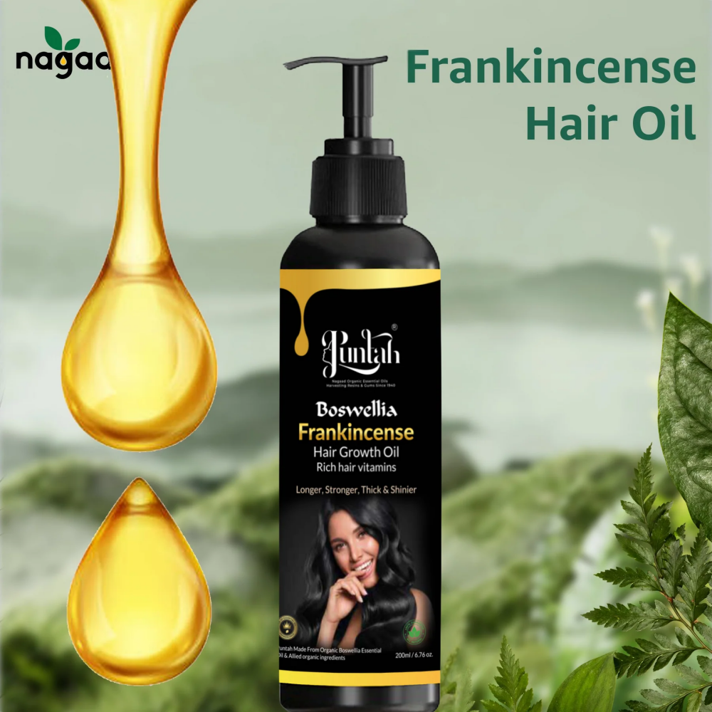 Nagaad Puntah Frankincense Hair Growth Oil 200 ml - 100% Natural & Certified - Promotes Longer, Stronger, Thicker, and Shinier Hair - 2