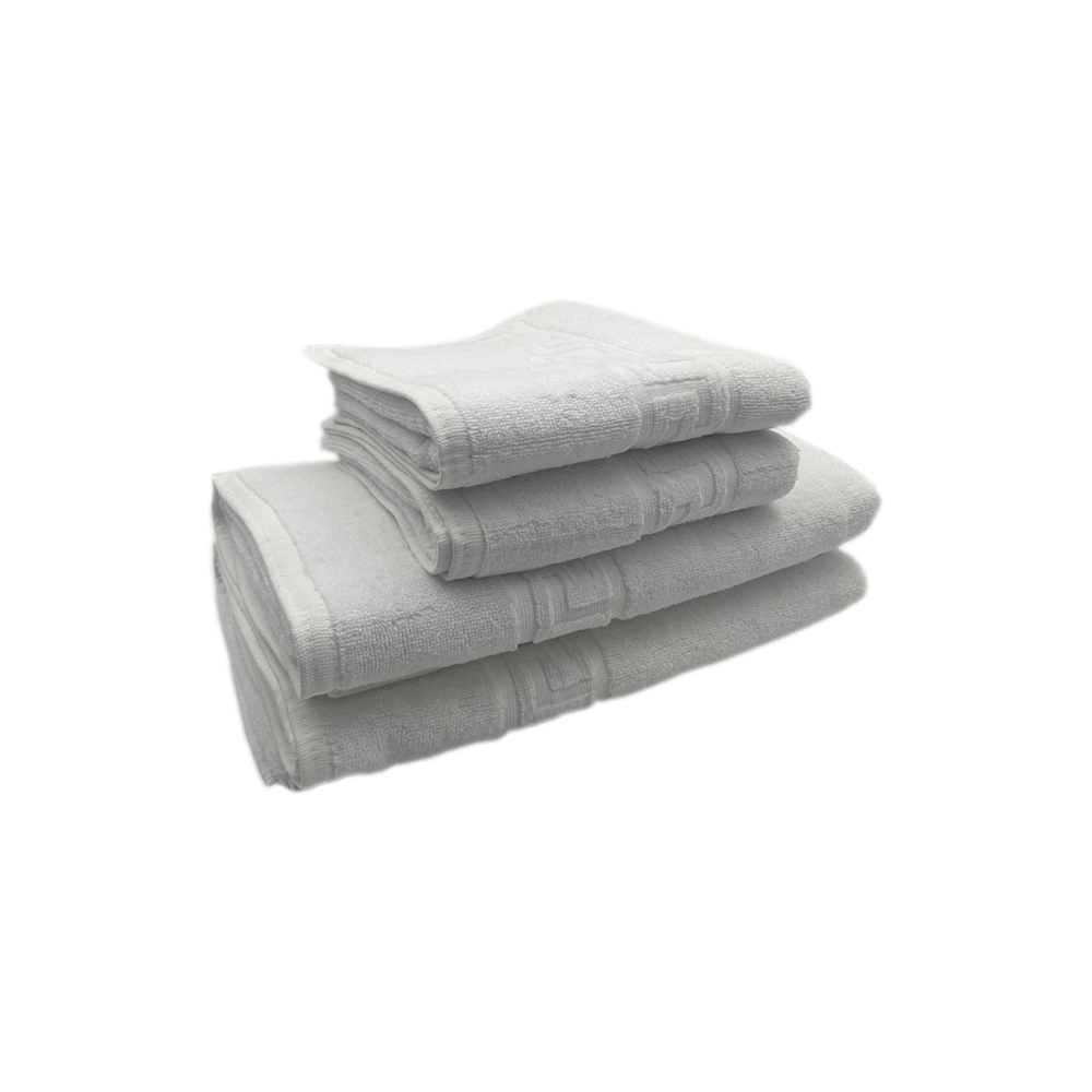 BYFT Magnolia Hand Towel 50 x 100 Cm Bath Towel 70 x 140 Cm 600 Gsm White G Dobby 100% Cotton Set of 4 - 2