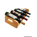 RTA 4 Bottle 1 Tier Bamboo Open Modular Wine Rack - 1 miniature