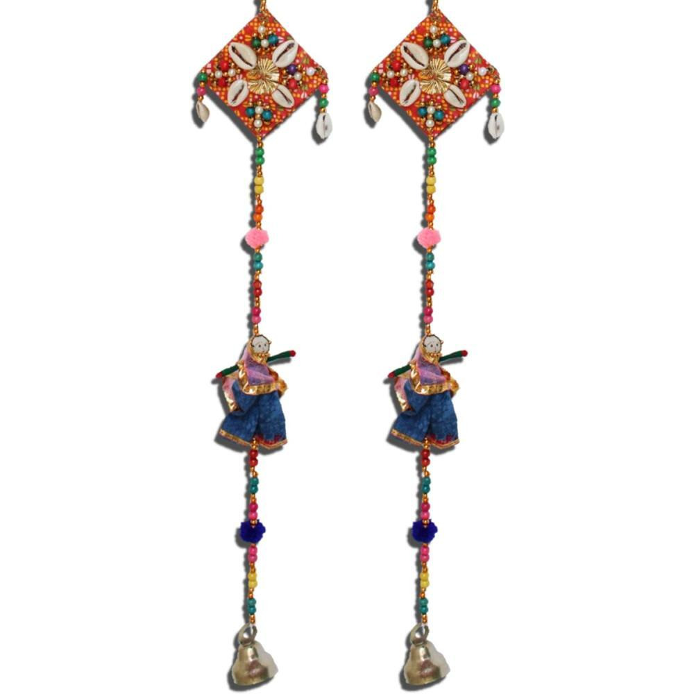 JH Gallery Handmade Recycled Material Rajasthani Dolls Door Hangings, Wall Hanging, Home Décor, Home Furnishing, Diwali Gift, 38 Inche - 5