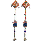 JH Gallery Handmade Recycled Material Rajasthani Dolls Door Hangings, Wall Hanging, Home Décor, Home Furnishing, Diwali Gift, 38 Inche - 5 miniature
