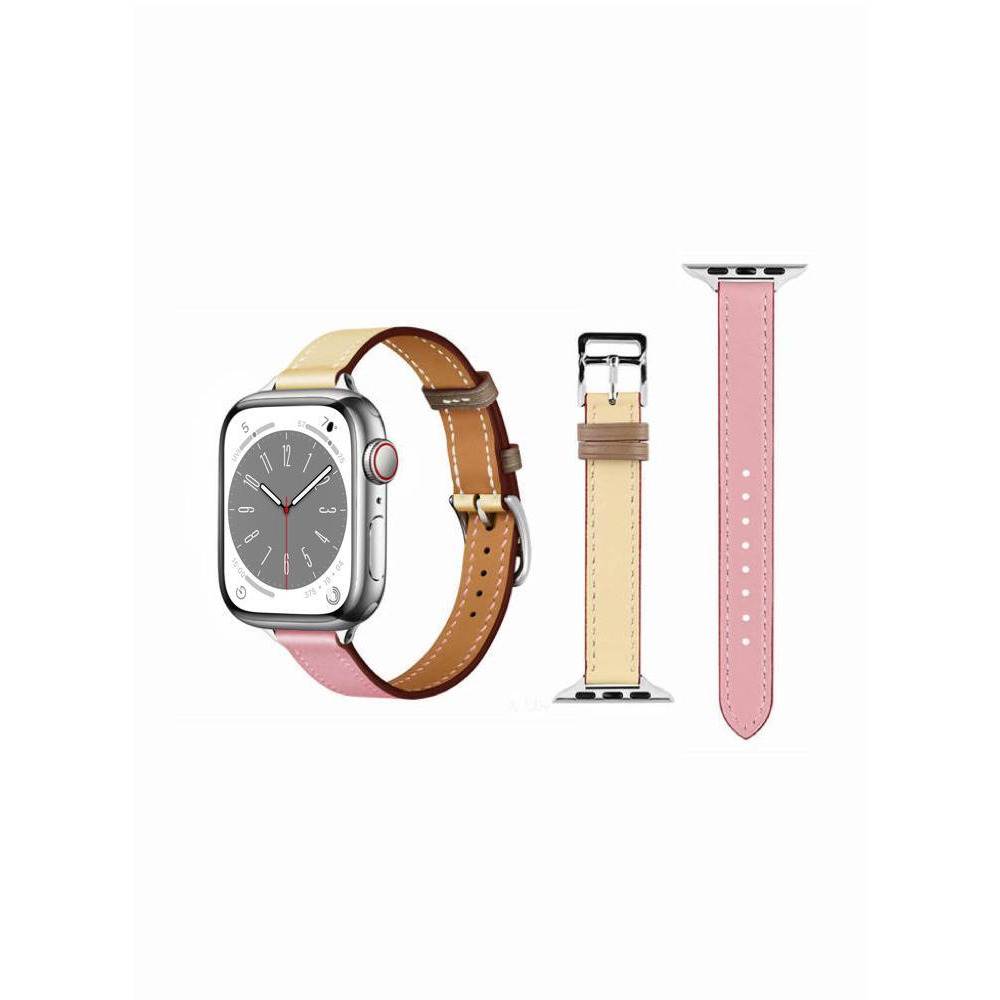 Perfii Slim Genuine Leather Replacement Band For Apple Watch 49, 45, 44, 42mm Series Ultra 8/7/6/5/4 SE - 1