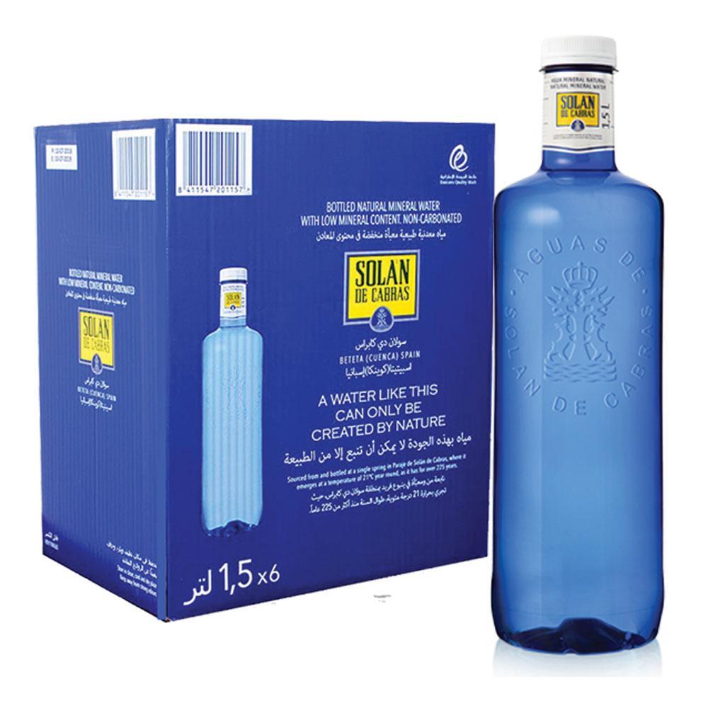 Buy Solan De Cabras Mineral Water 1.5 L PET, Pack of (6) in Dubai, UAE |  WEE (00060845)