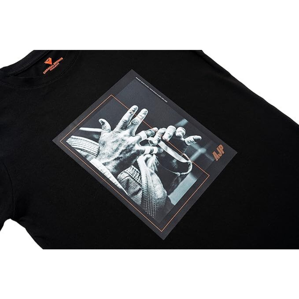 UAEJJ AJP LOGO 2 Cotton T-Shirt for Men, Black-XXL - 2