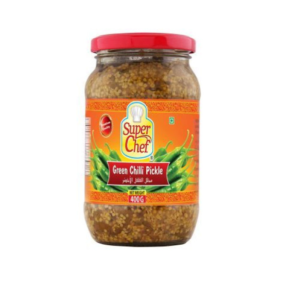 SUPER CHEF GREEN CHILLI PICKLE 400GM