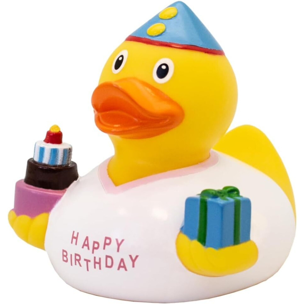 Lilalu Bath Toy Birthday Girl Duck White & Yellow - 1