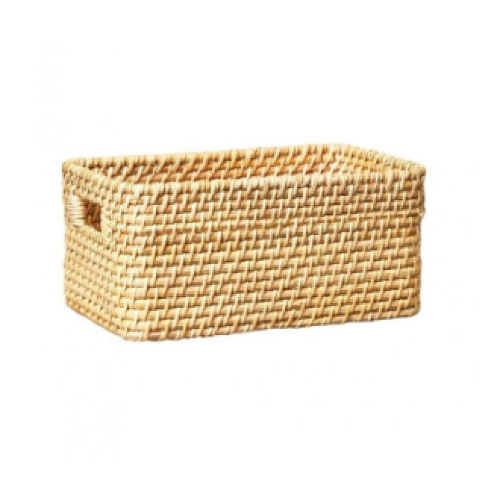 Homesmiths Natural Rattan Storage Bins With Handles Small - 1
