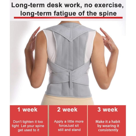 Women's Medical Scoliosis Posture Corrector - Spine Back Support Shoulder Brace Belt (Adjustable, Unisex)