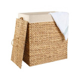 Homesmiths Rectangular Water Hyacinth Laundry Hamper 54.5 x 33 x 61 cm - 4 miniature