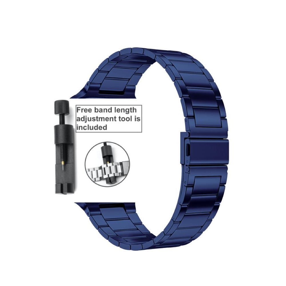 Perfii Stainless Steel Slim Triple Link Replacement Band for Apple Watch 41, 40, 38 mm Series 8/7/6/SE/5/4/3 - 2