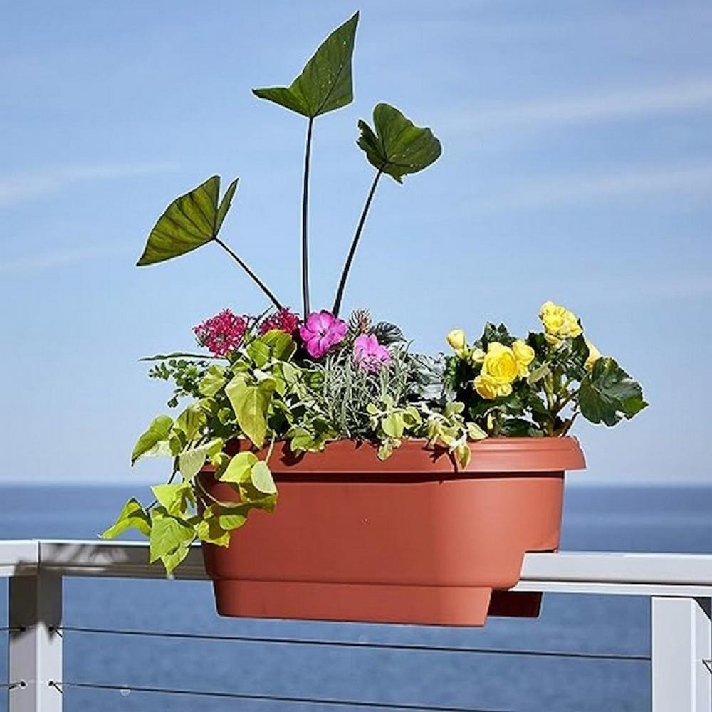Bloem 24" Clay Rail Planter - 2