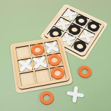 لوحة خشبية ecvv لعبة tic tac toe xo على شكل طاولة لعبة ألغاز كلاسيكية عائلية للأطفال ألعاب تعليمية (قطعة واحدة متنوعة) - 2 miniature