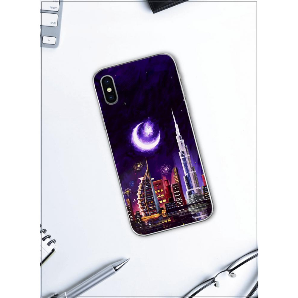 Protective Case Cover for Apple iPhone X / Xs Dubai in the moonlight - 4