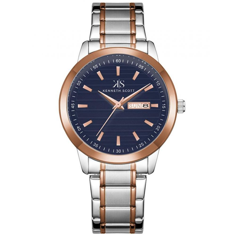 Kenneth Scott Men's Blue Dial Analog Watch - K22027-KBKN - 1