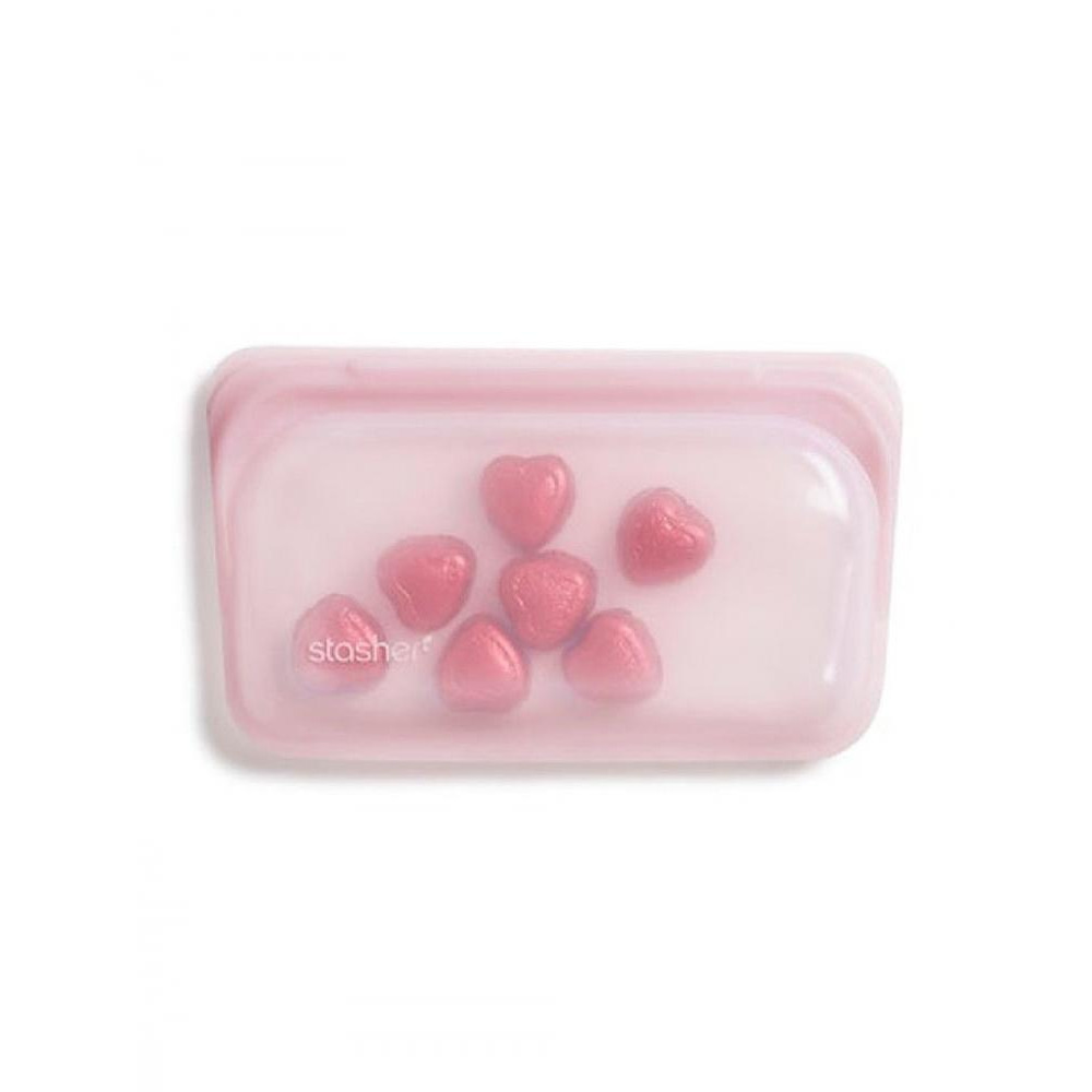 حقيبة الوجبات الخفيفة من السيليكون القابلة لإعادة الاستخدام سعة 290 مل من Stasher باللون الوردي الفاتح - 2