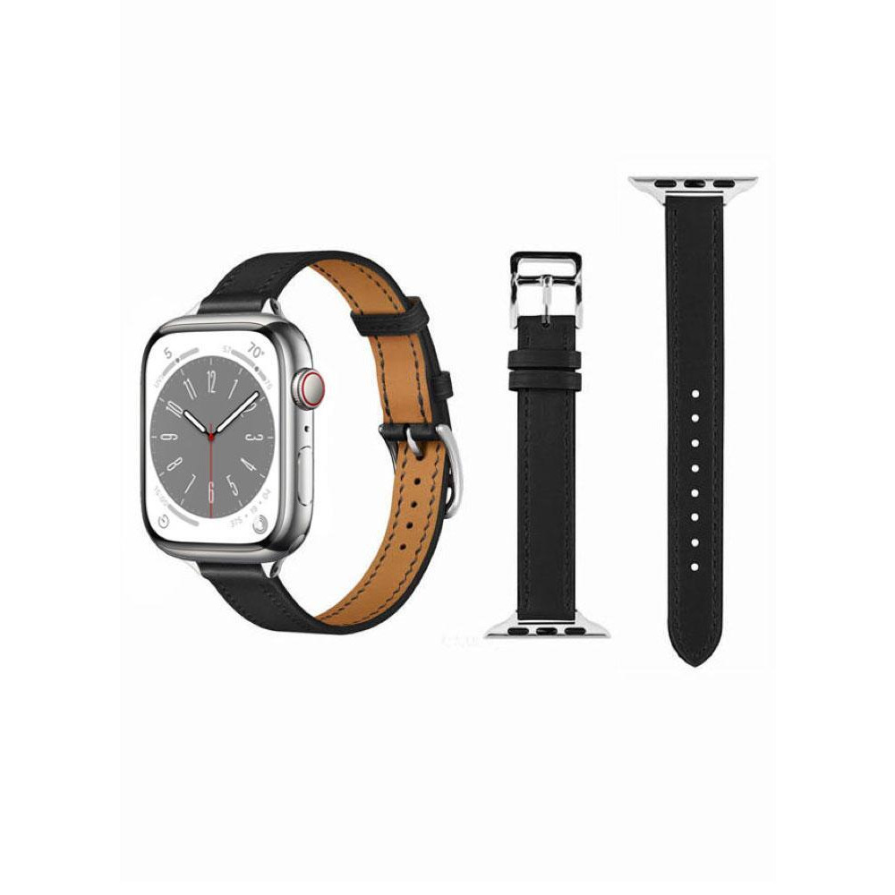 Perfii Slim Genuine Leather Replacement Band For Apple Watch 41б 40б 38 mm Series 8/7/6/5/4 SE - 1