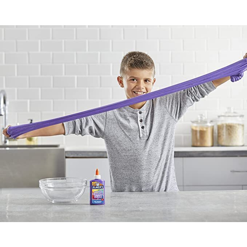 Glue Elmer's Washable Color for Making Slime, Purple, 5 Ounces, 147ml - 4