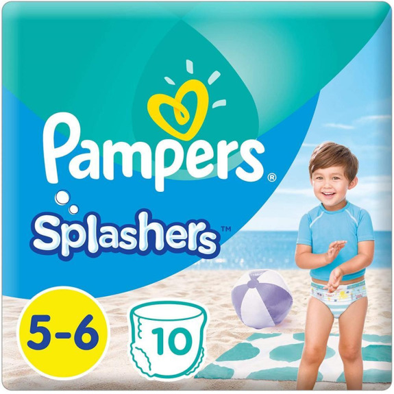 Pampers / Подгузники для плавания, Splashers, Размер 5-6, 16+ кг, 10 шт