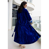 Asian Spirit, Sapphire Bliss Velvet Abaya Jacket, Free size (XS-XL) - 6 miniature