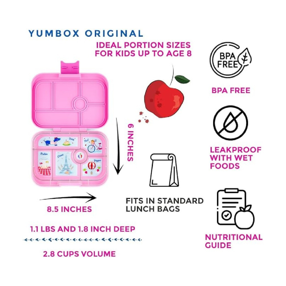 Yumbox  6-Compartment Bento Box Pink - 5