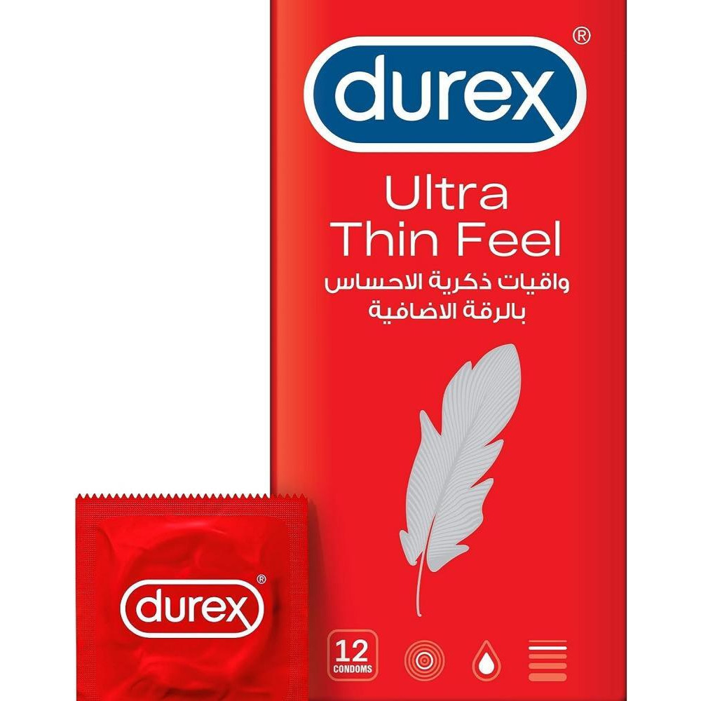 Durex ultra thin feel condoms for men 12 pieces - 1
