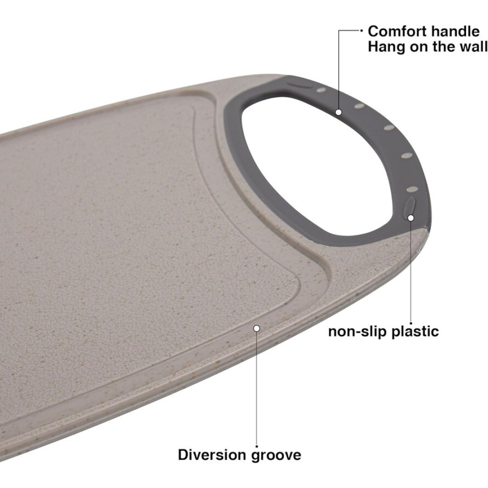 Fissman Ultra-Thin Plastic Cutting Board 35cm – Juice Groove & Non-Slip Bottom - 4