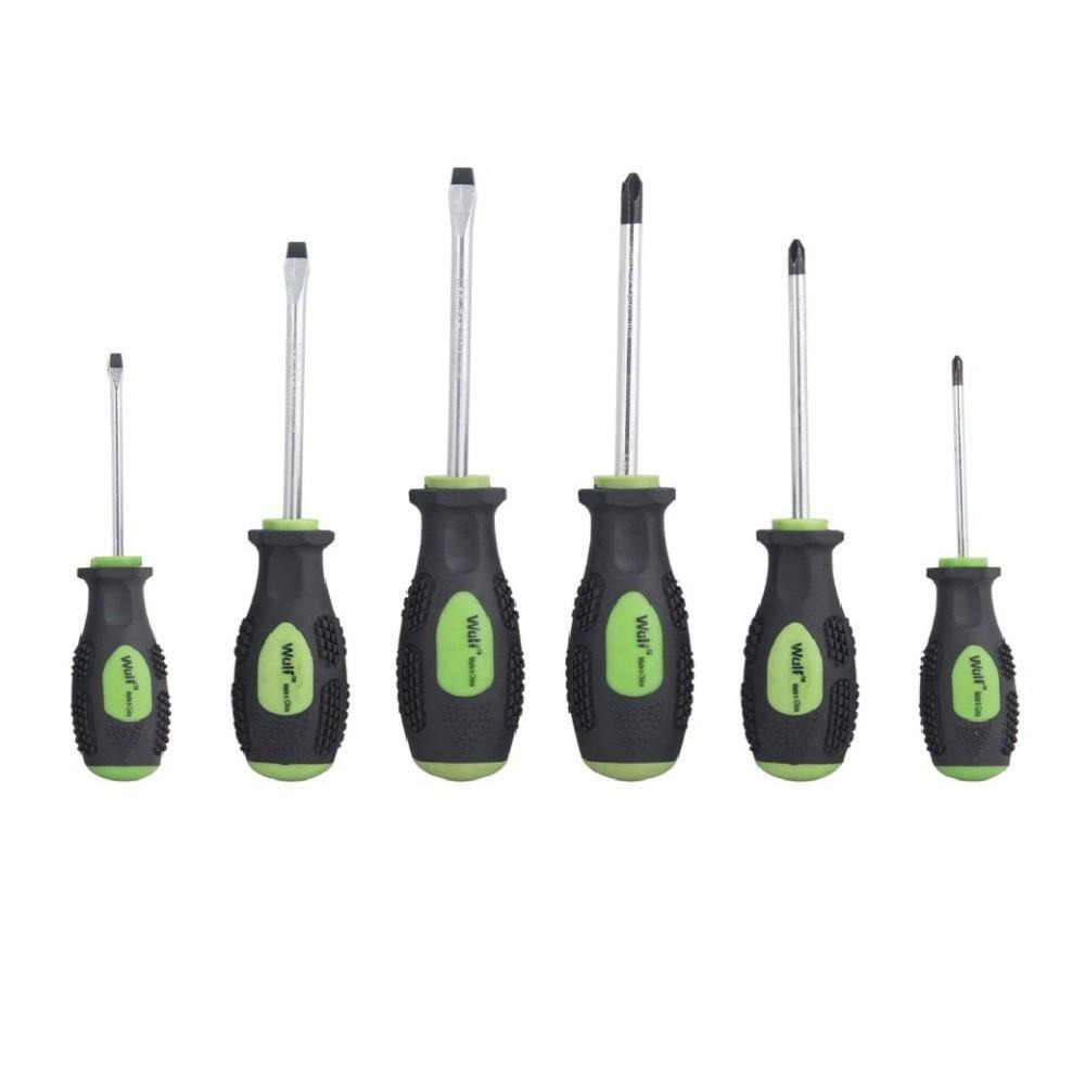 Wulf 6 Piece Rubber Grip Screw Driver Set - 1
