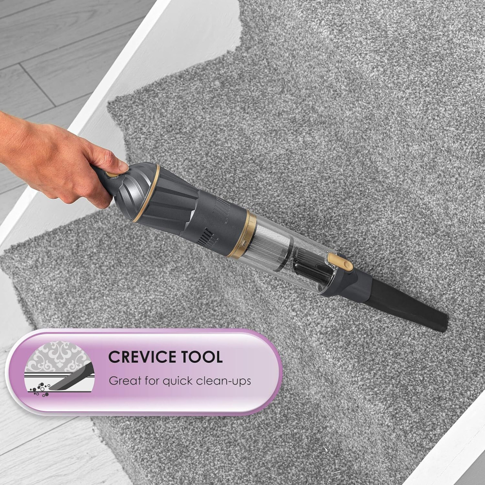 Beldray BEL01096 AIRLITE Rechargeable Lightweight Handheld Vacuum, Countertop Storage Hand Vac, Charging Base, 11.1 V, 100 ml Capacity, HEPA Filter, D - 3