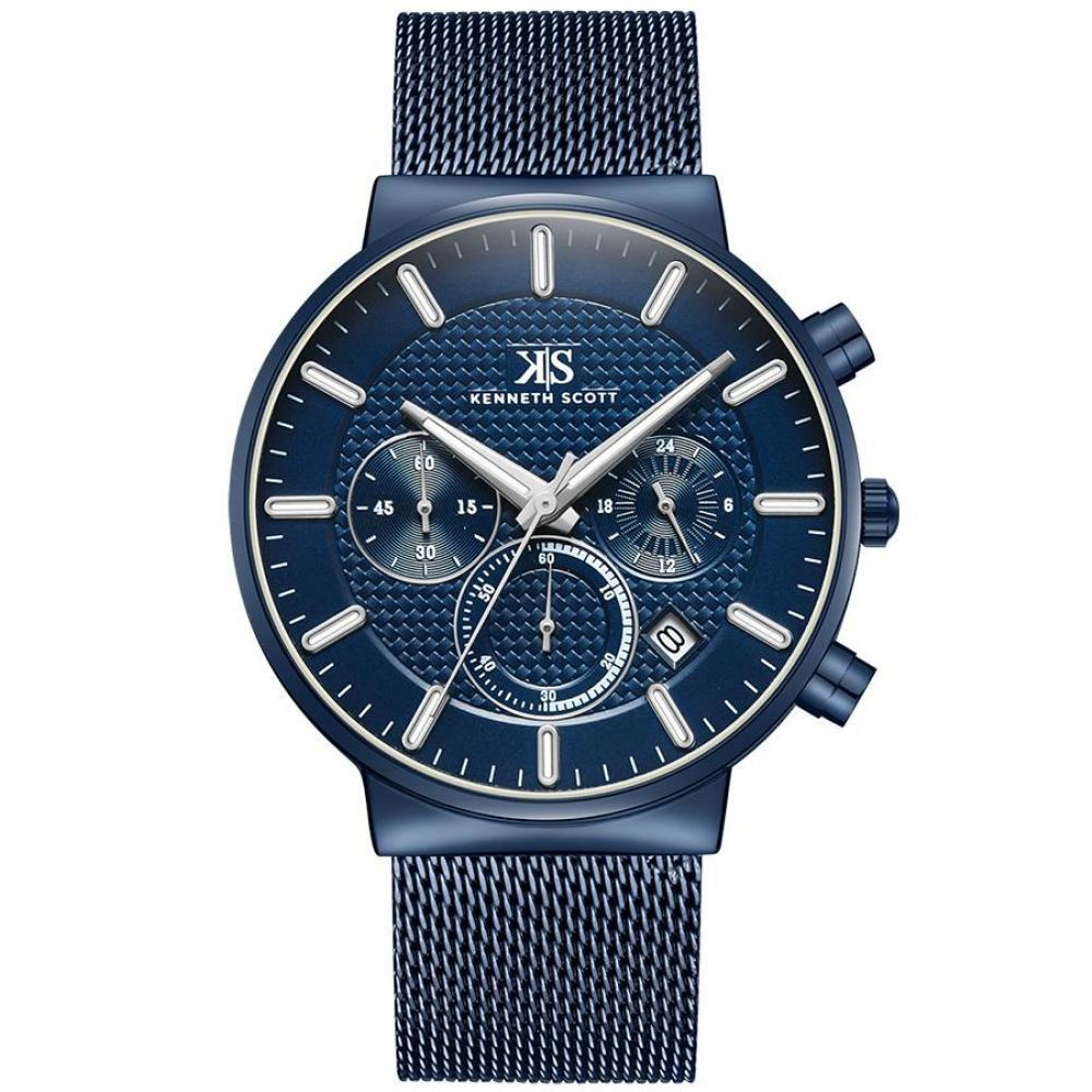 Kenneth Scott Men's Blue Dial Multi Function Watch - K22133-NMNN - 1